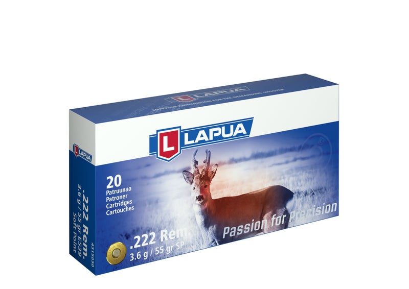 Lapua .222 Rem cartridge, E539 3.6 g / 55 gr. SP 20 pcs