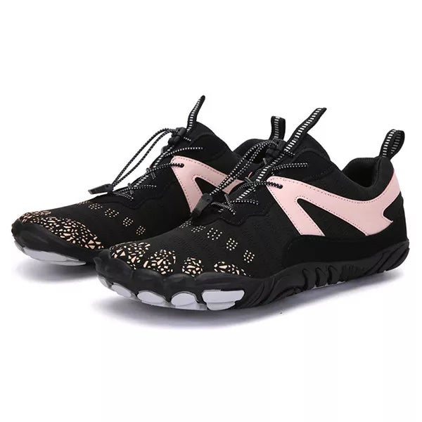 FitBare Grip Barefoot Shoes, Black-Pink